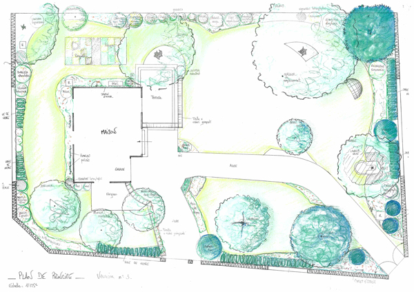 Les Jardins à l'Ancienne, jardin art nouveau, plan projet